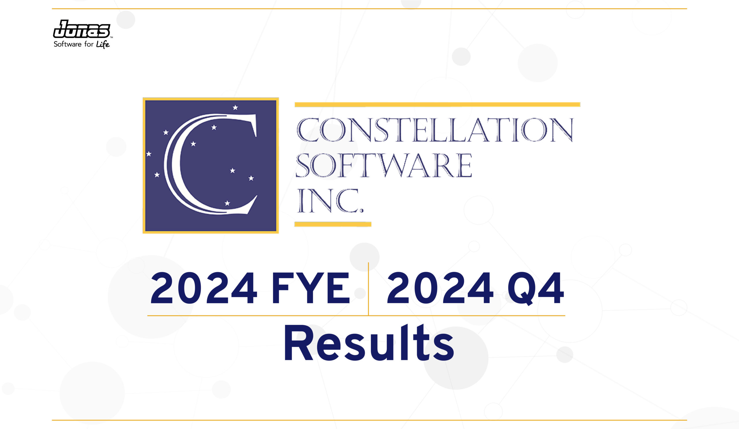 Constellation Software Inc. Announces Results for Q4 and Year Ended December 31, 2024